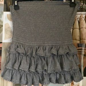 Smocked grey tube top